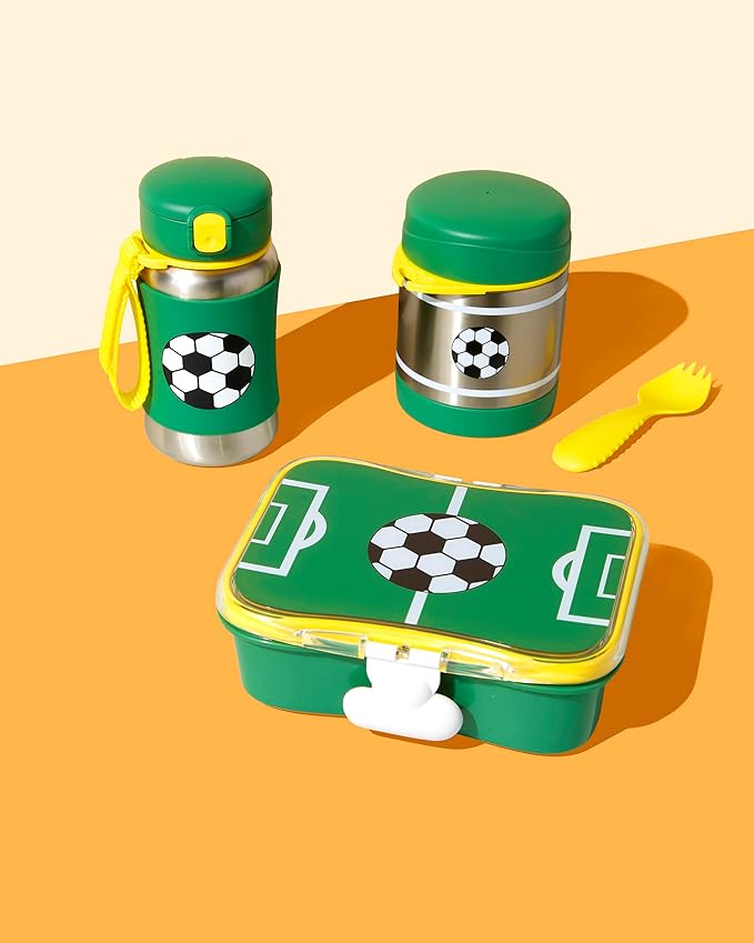 Buy Skip Hop Spark Style Stainless Steel Straw Bottle Football soccer 350ml | Yallatoys.com