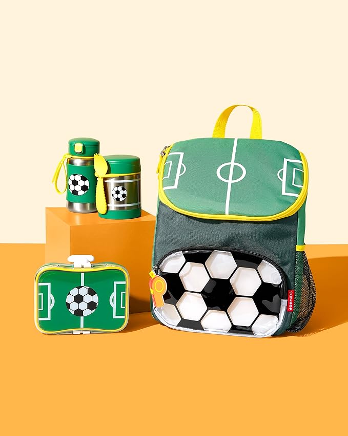 Buy Skip Hop Spark Style Stainless Steel Straw Bottle Football soccer 350ml | Yallatoys.com