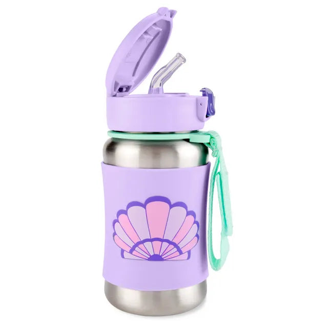 Buy Skip Hop Spark Style Stainless Steel Straw Bottle Seashell 350 ml | Yallatoys.com