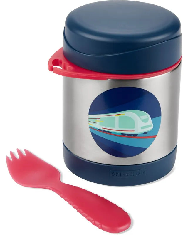 Buy Skip Hop Spark Style Stainless Steel Food Jar With Spork Train 325 ml | Yallatoys.com