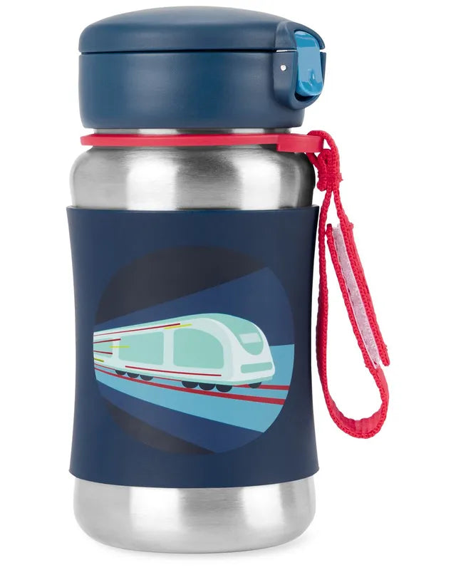 Buy Skip Hop Spark Style Stainless Steel Straw Bottle Train 350 ml | Yallatoys.com