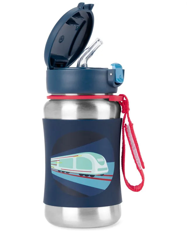 Buy Skip Hop Spark Style Stainless Steel Straw Bottle Train 350 ml | Yallatoys.com