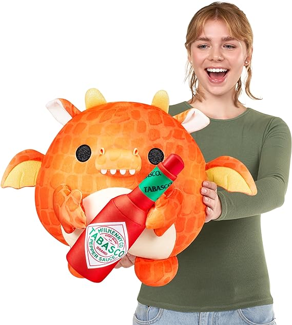 Buy Snackles Dragon Holding Plush Tabasco Red Pepper Sauce Plush Toy 35 cm | Yallatoys.com