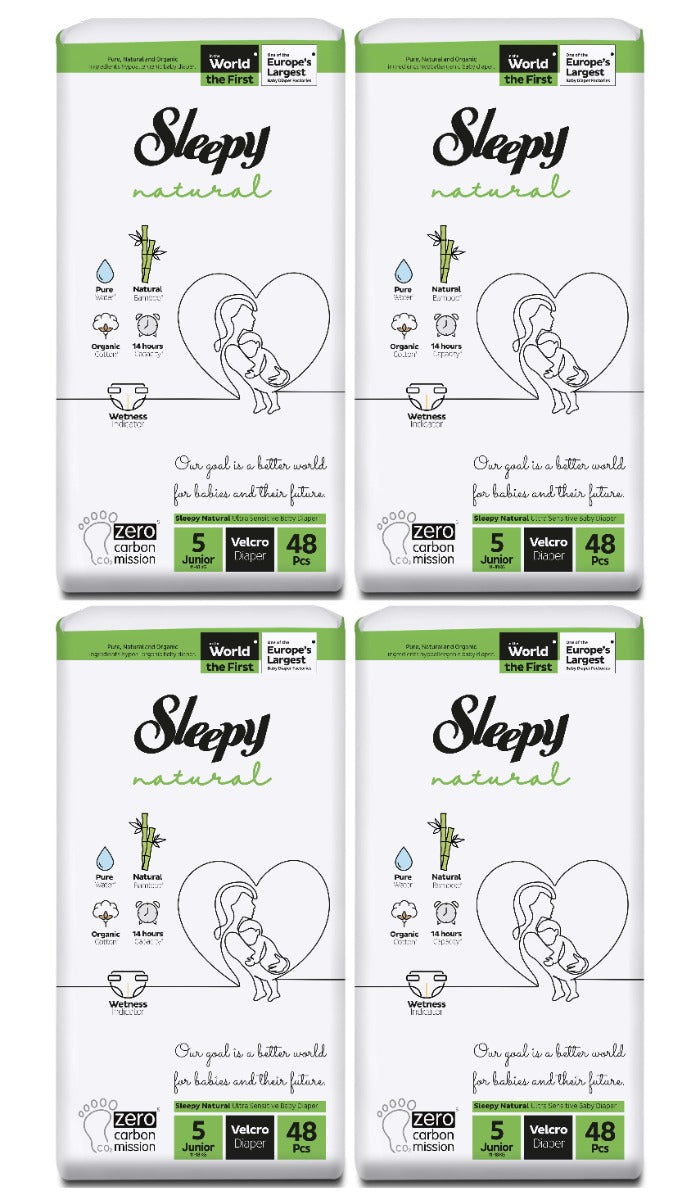 Sleepy Natural Velcro Diapers Size 5 192pcs 11-18kgs Eco Package Sleepy Yallatoys