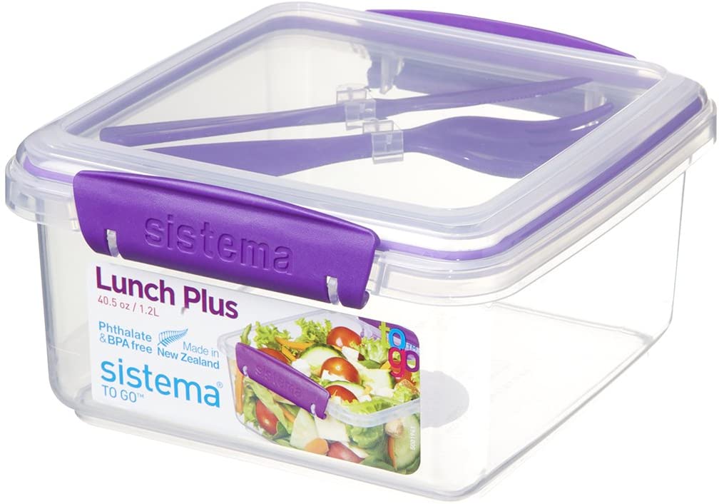 Buy Sistema Klip It Lunch Plus to Go Container 1.2L Lunch Box Purple | Yallatoys.com