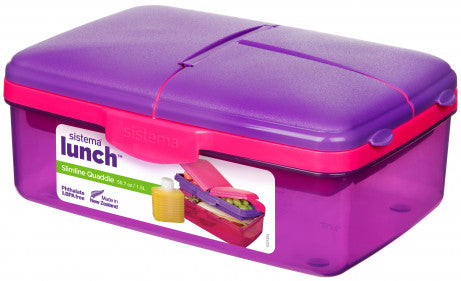 Buy Sistema 1.5L Slimline Quaddie Lunch Box (Sold Separately Subject To Availability) | Yallatoys.com