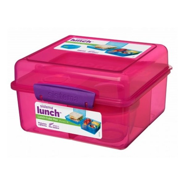 Buy Sistema Lunch Cube Max With Yogurt 2L Pink Lunch Box | Yallatoys.com