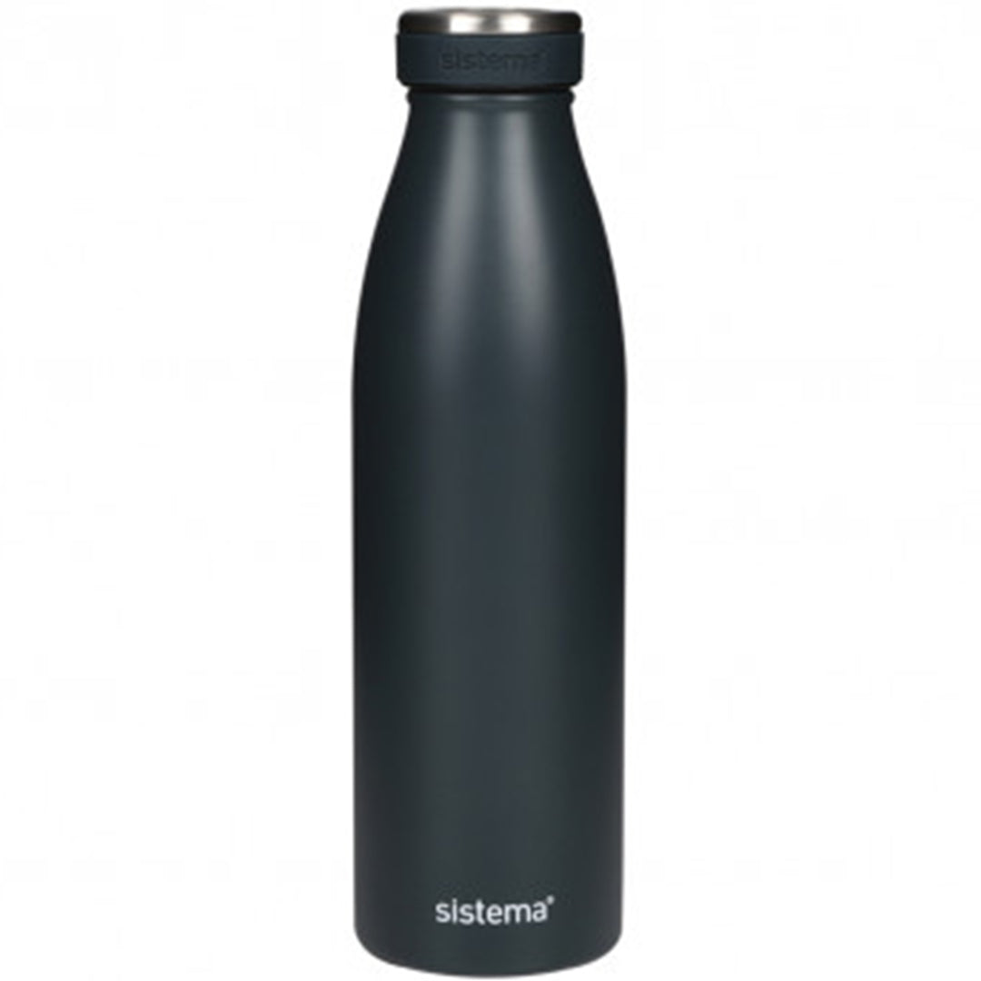 Buy Sistema 500ML Stainless Steel Bottle Black | Yallatoys.com