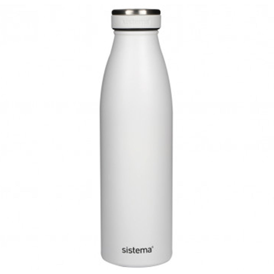 Buy Sistema 500ML Stainless Steel Bottle White | Yallatoys.com