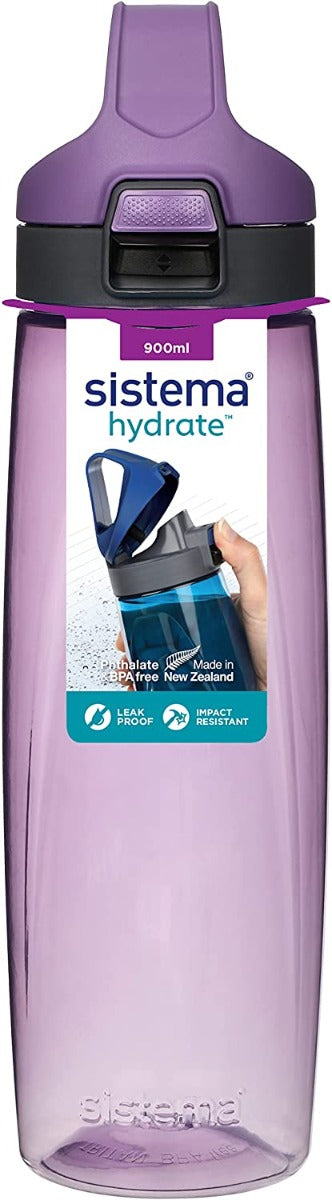 Buy Sistema 900ml Tritan Adventum Water Bottle Plastic Misty Purple | Yallatoys.com