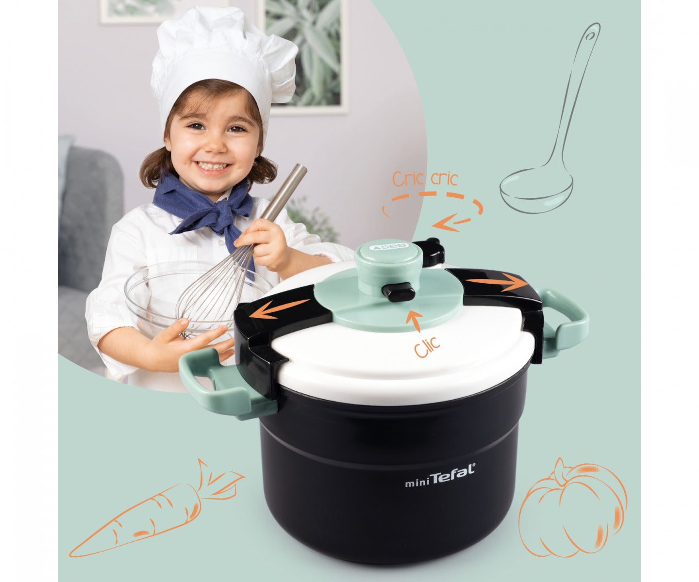 Buy Smoby Tefal Clipso Pressure Cooker Black | Yallatoys.com