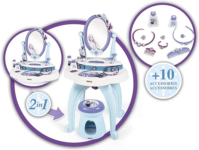 Buy Smoby Frozen Dressing Table with Lots of Accessories Disney Frozen Design | Yallatoys.com