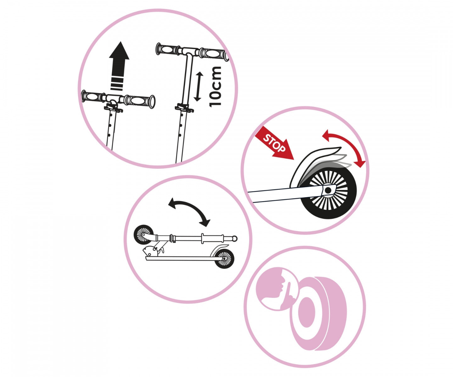 Buy Smoby Disney Princess 2 Wheel Foldable Scooter | Yallatoys.com