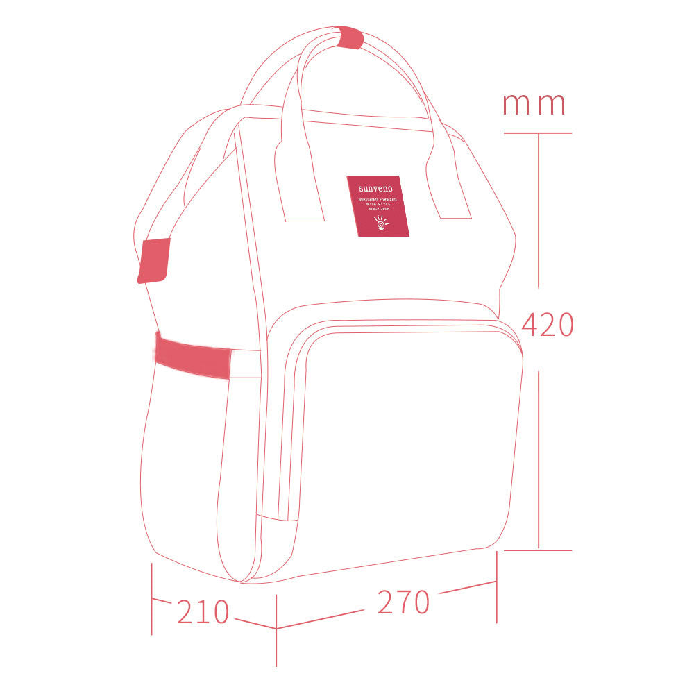 Sunveno Diaper Bag With Usb - Grey Sunveno Yallatoys