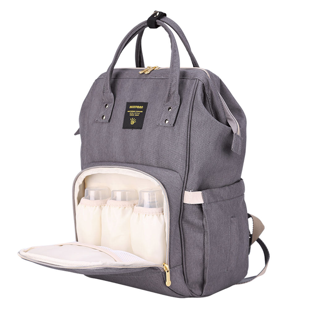 Sunveno Diaper Bag With Usb - Grey Sunveno Yallatoys