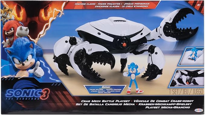 Buy Sonic 3 Movie Toys Crab Mech Pinching Claws Playset with 2.5 Inch Sonic Action Figure | Yallatoys.com