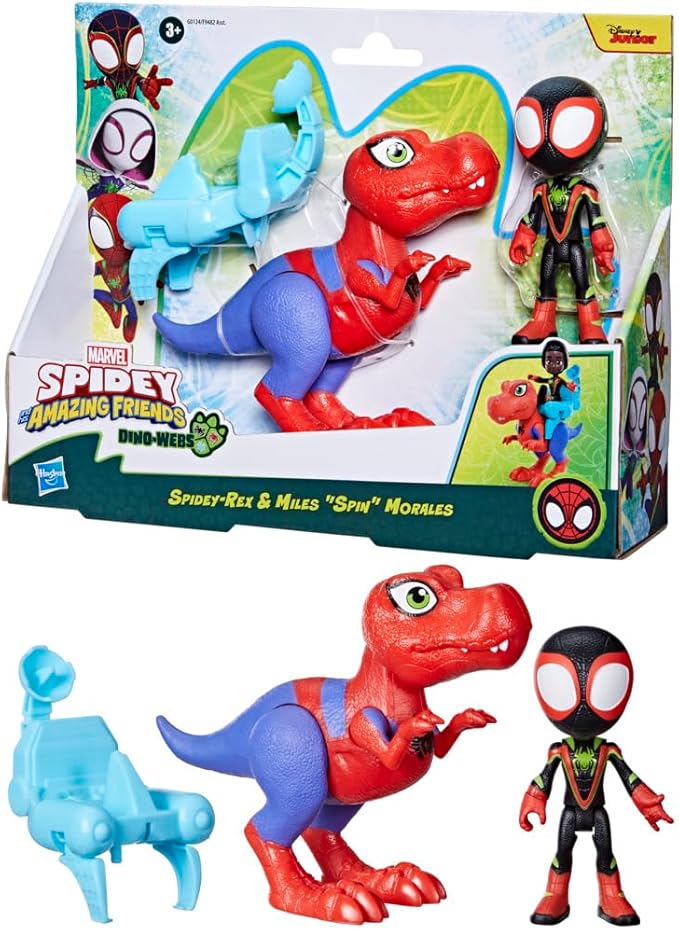Buy Spidey And His Amazing Friends Dino Webs Spidey-Rex & Miles Spin Morales | Yallatoys.com