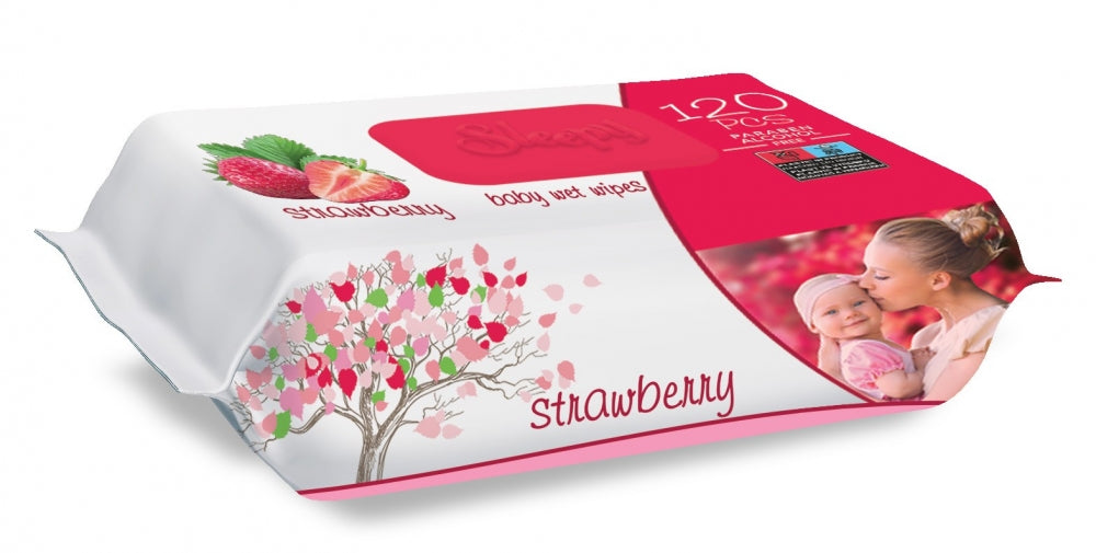 Sleepy Strawberry Wet Wipes 120pcs Sleepy Yallatoys