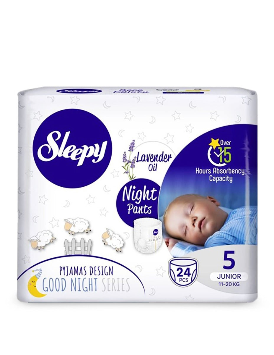Sleepy Diapers Night Pants Junior 24pcs Size 5 11-20kgs Sleepy Yallatoys