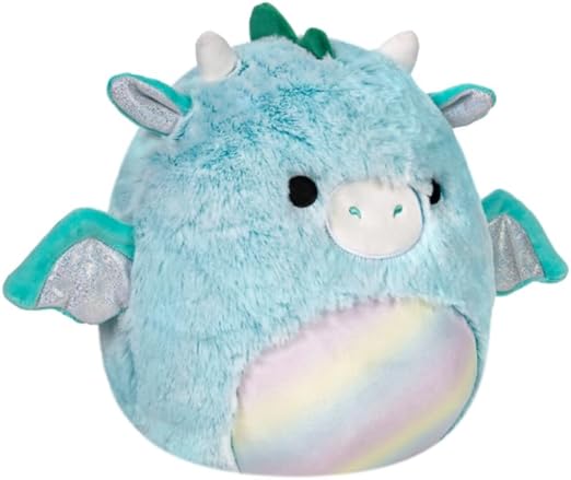 Buy Squishmallow Fuzzamallows Medium Plush Lorelai Teal Dragon | Yallatoys.com