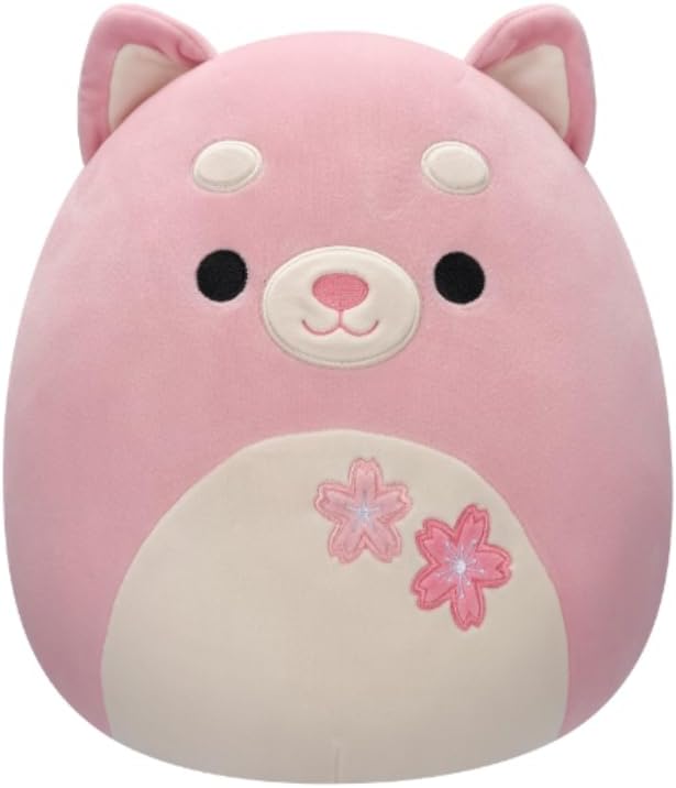 Buy Squishmallows 12inch Etude Pink Shiba with Sakura Flowers Plush | Yallatoys.com