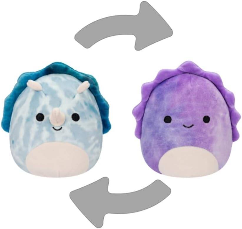 Buy Squishmallows 5inch Little Plush Flipamallows Delilah Jerome Purple Dino Blue Tie Dye Triceratops | Yallatoys.com