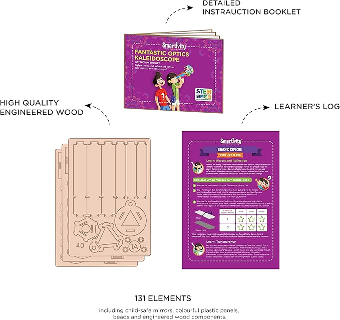 Buy Smartivity Kaleidoscope 3D Wooden Model Engineering Stem Building Toy | Yallatoys.com