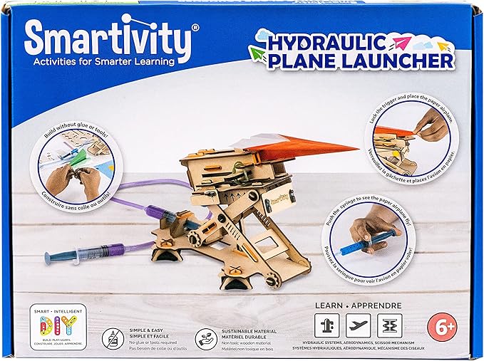 Buy Smartivity Hydraulic Plane Launcher Wooden Model Engineering Stem Toy | Yallatoys.com