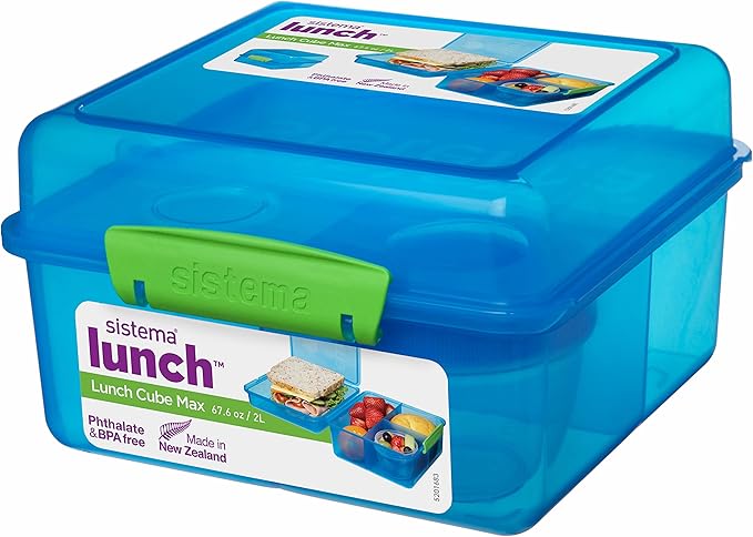 Buy Sistema Lunch Cube Max With Yogurt 2L Green Lunch Box | Yallatoys.com