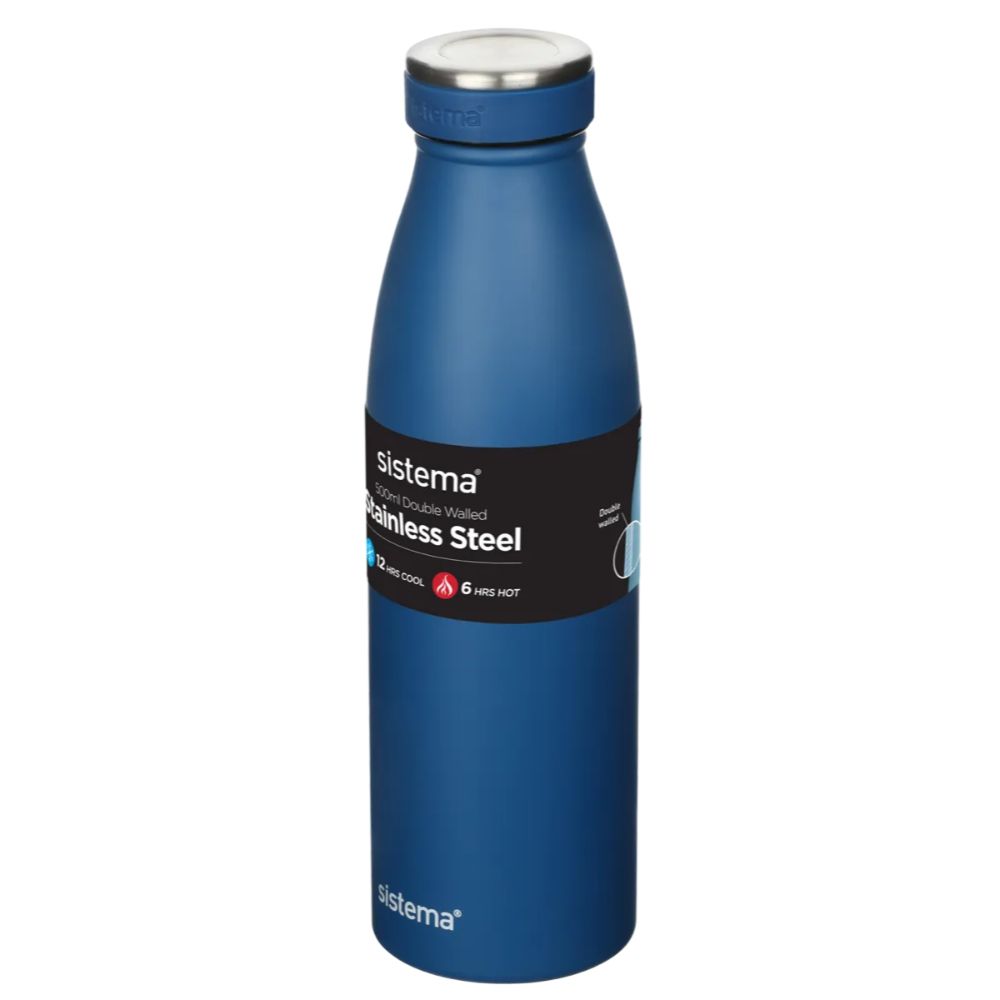 Buy Sistema 500ML Stainless Steel Bottle Blue | Yallatoys.com