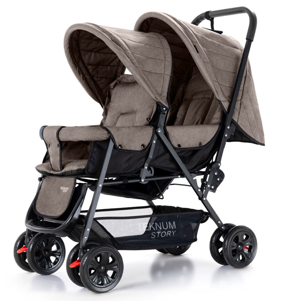 Story By Teknum Double Baby Stroller - Khaki Teknum Yallatoys