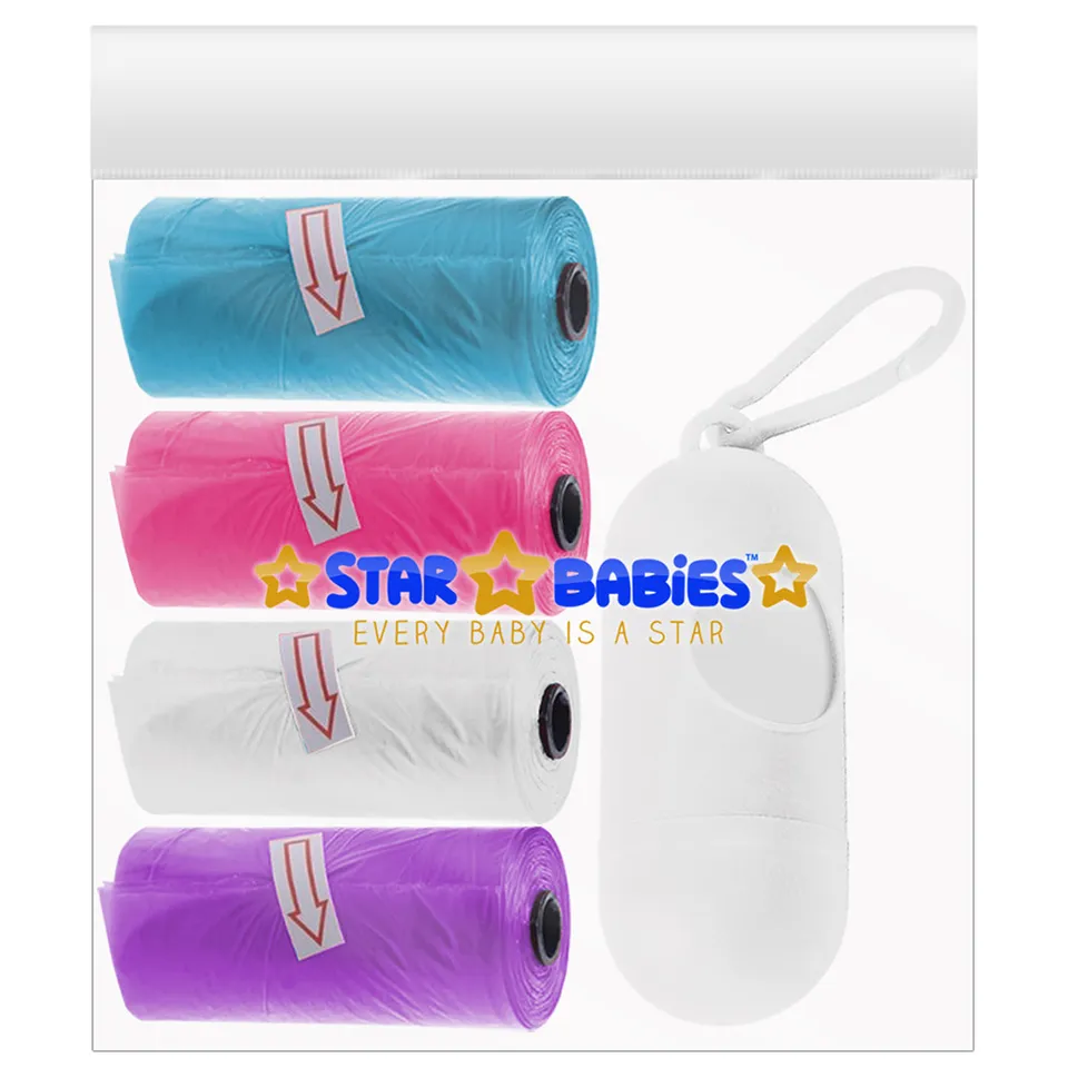 Star Babies  Scented Bag 4 Packs-60 Bags & Dispenser  Blue-Pink-White-Lavender Star Babies Yallatoys