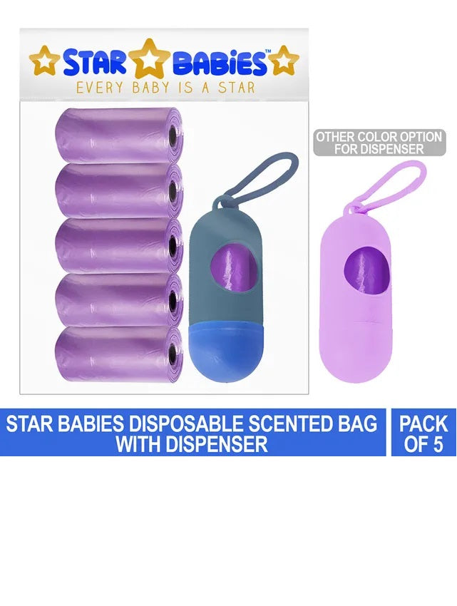Star Babies Scented Bag Pack of 5/75 Bags Lavender &  Assorted Dispenser Star Babies Yallatoys
