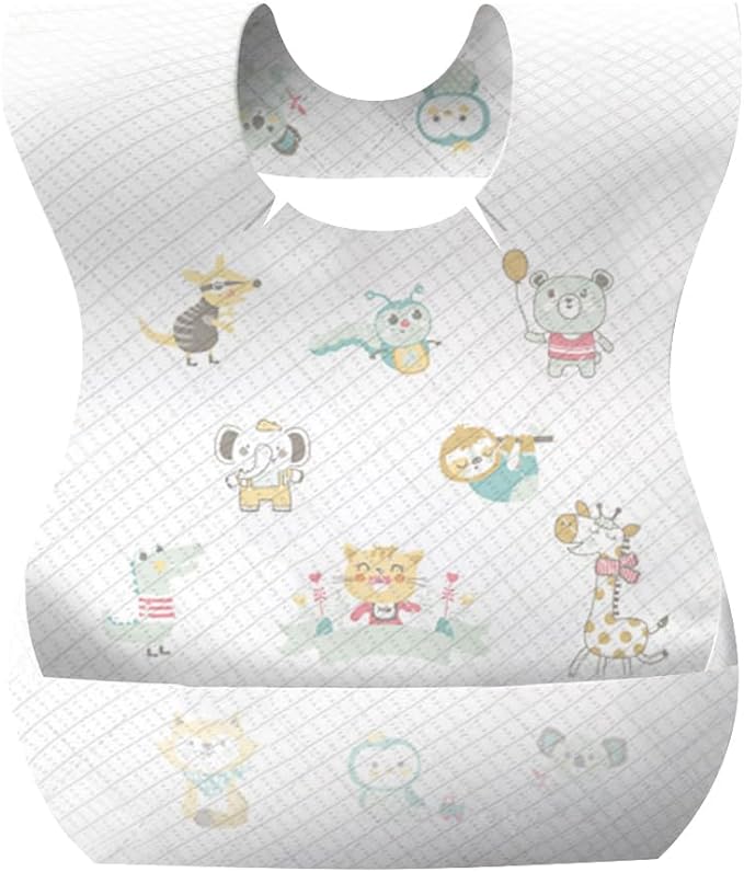 Star Babies Disposable Bibs Pack of 10 Animal Print Star Babies Yallatoys