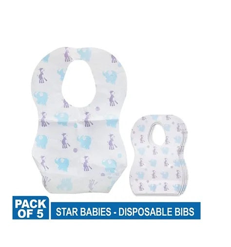 Star Babies Disposable Bibs Pack of 5 Elephant Star Babies Yallatoys