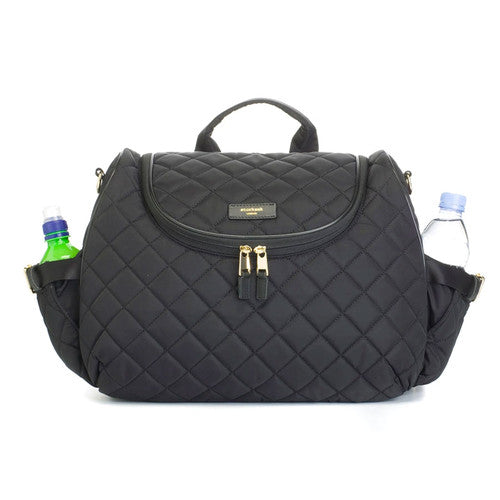 Storksak Poppy Quilted Satchel Nappy Diaper Backpack Black Storksak Yallatoys