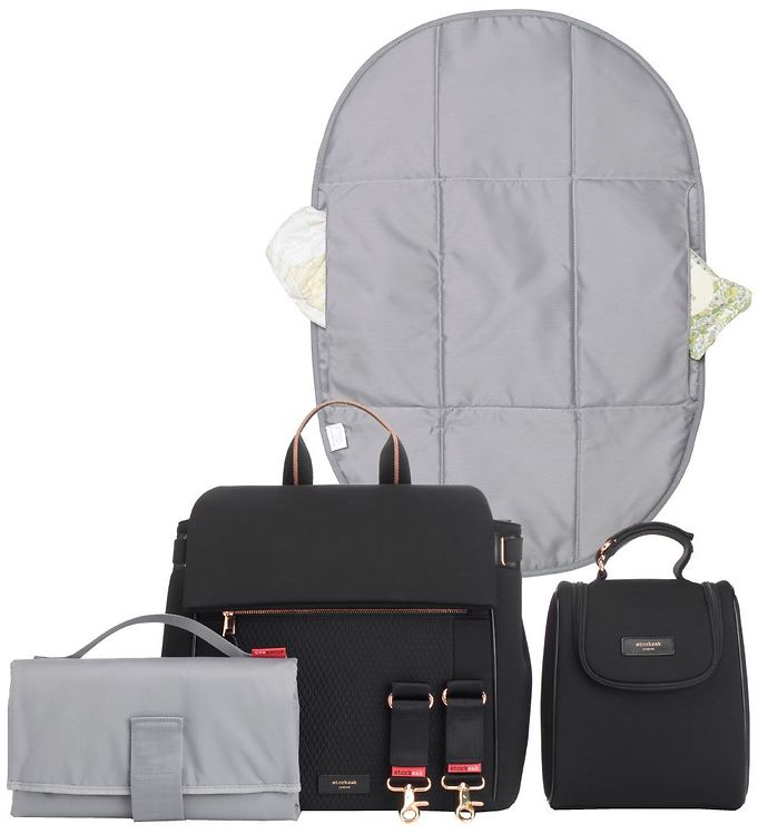 Storksak Changing Bag Convertible St James Scuba Black Storksak Yallatoys