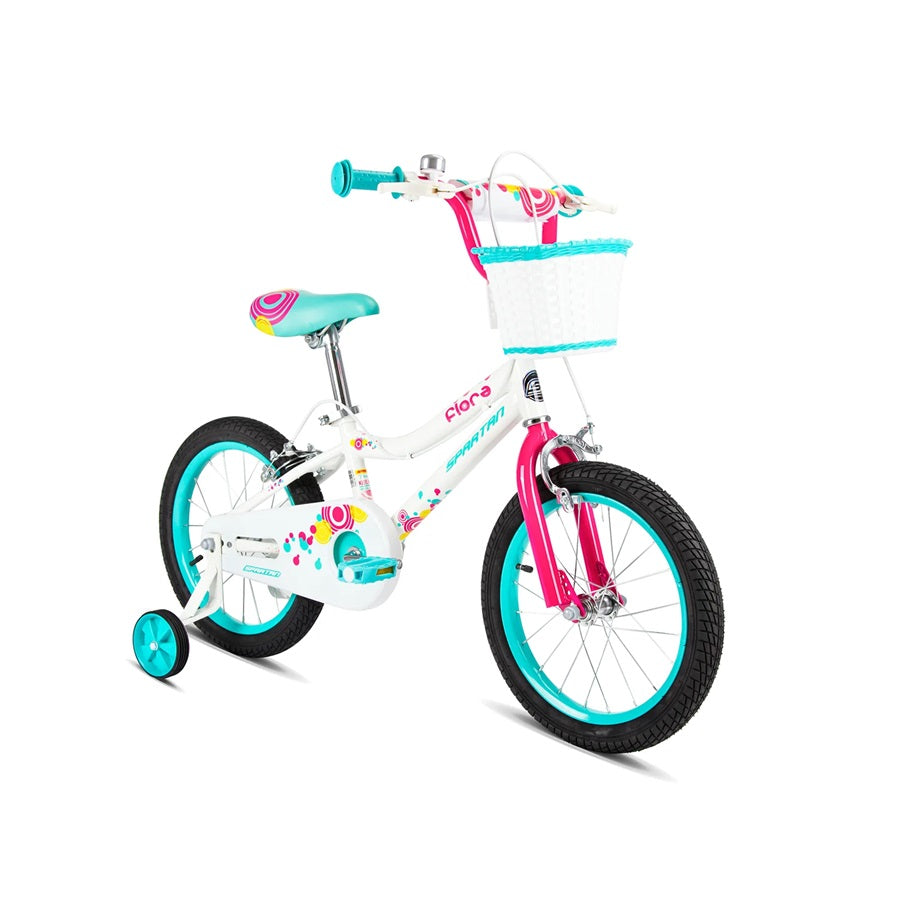 Buy Spartan 18 Inch Flora Bicycle  White Pink | Yallatoys.com