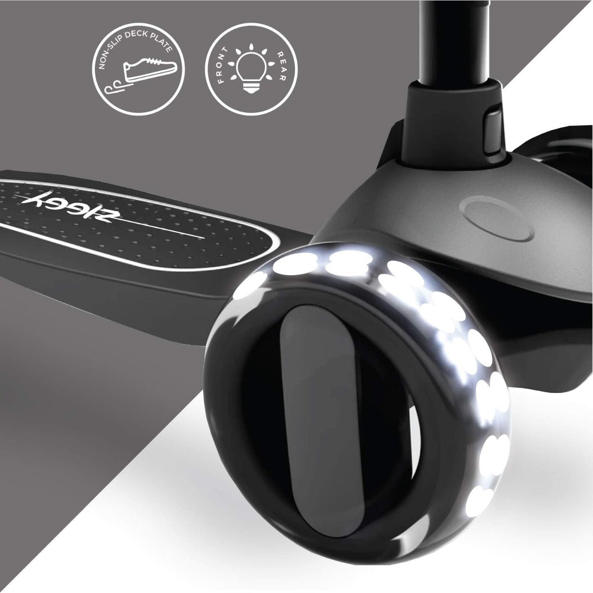 Buy Spartan Ziggy 3 Wheel Tilt Scooter With LED Lights Black | Yallatoys.com