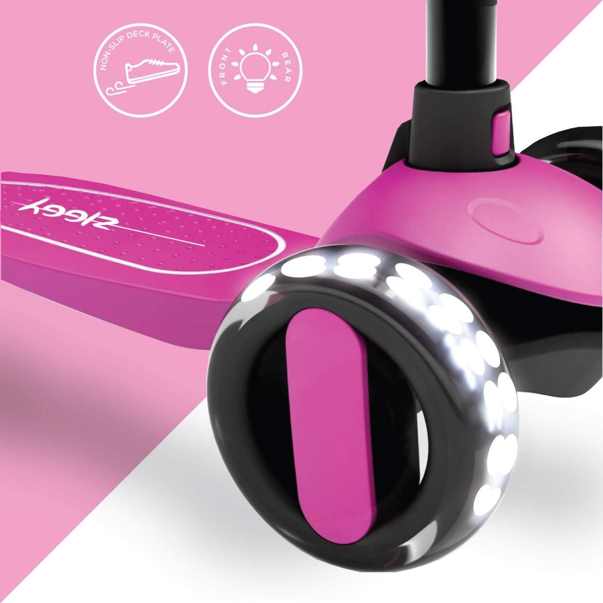 Buy Spartan Ziggy 3 Wheel Tilt Scooter With LED Lights Pink | Yallatoys.com