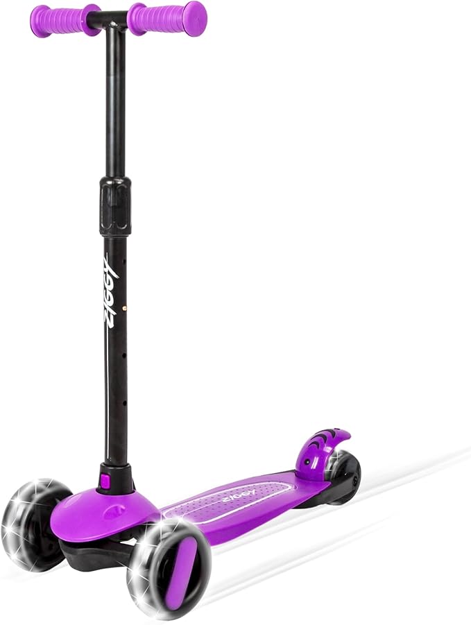 Buy Spartan Ziggy 3 Wheel Tilt Scooter With LED Lights Purple | Yallatoys.com