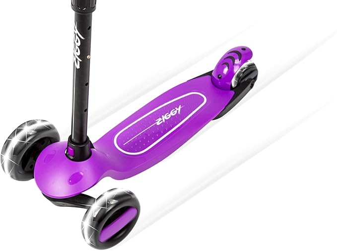 Buy Spartan Ziggy 3 Wheel Tilt Scooter With LED Lights Purple | Yallatoys.com
