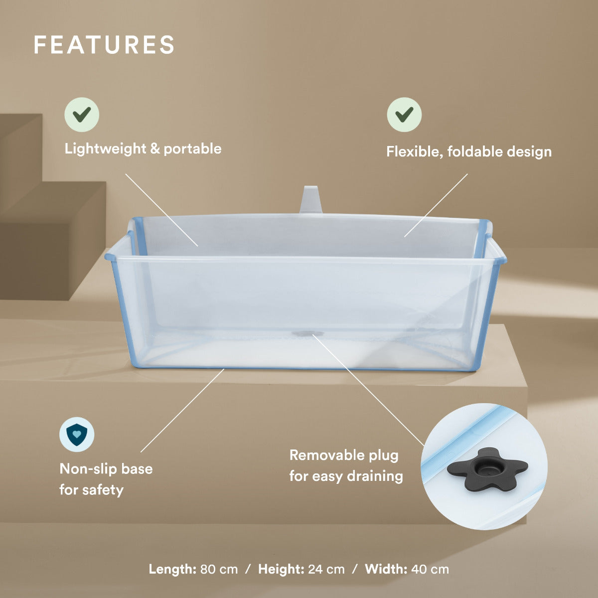 Stokke Flexi Bath XLarge Ocean Blue Stokke Yallatoys