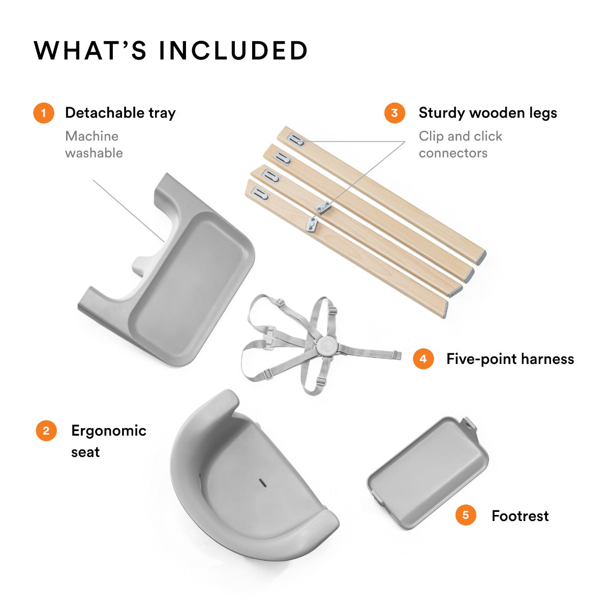 Stokke Clikk Highchair Cloud Grey Stokke Yallatoys