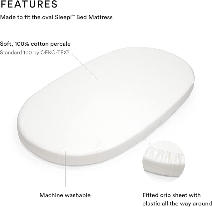 Stokke Sleepi Fitted Sheet White Stokke Yallatoys