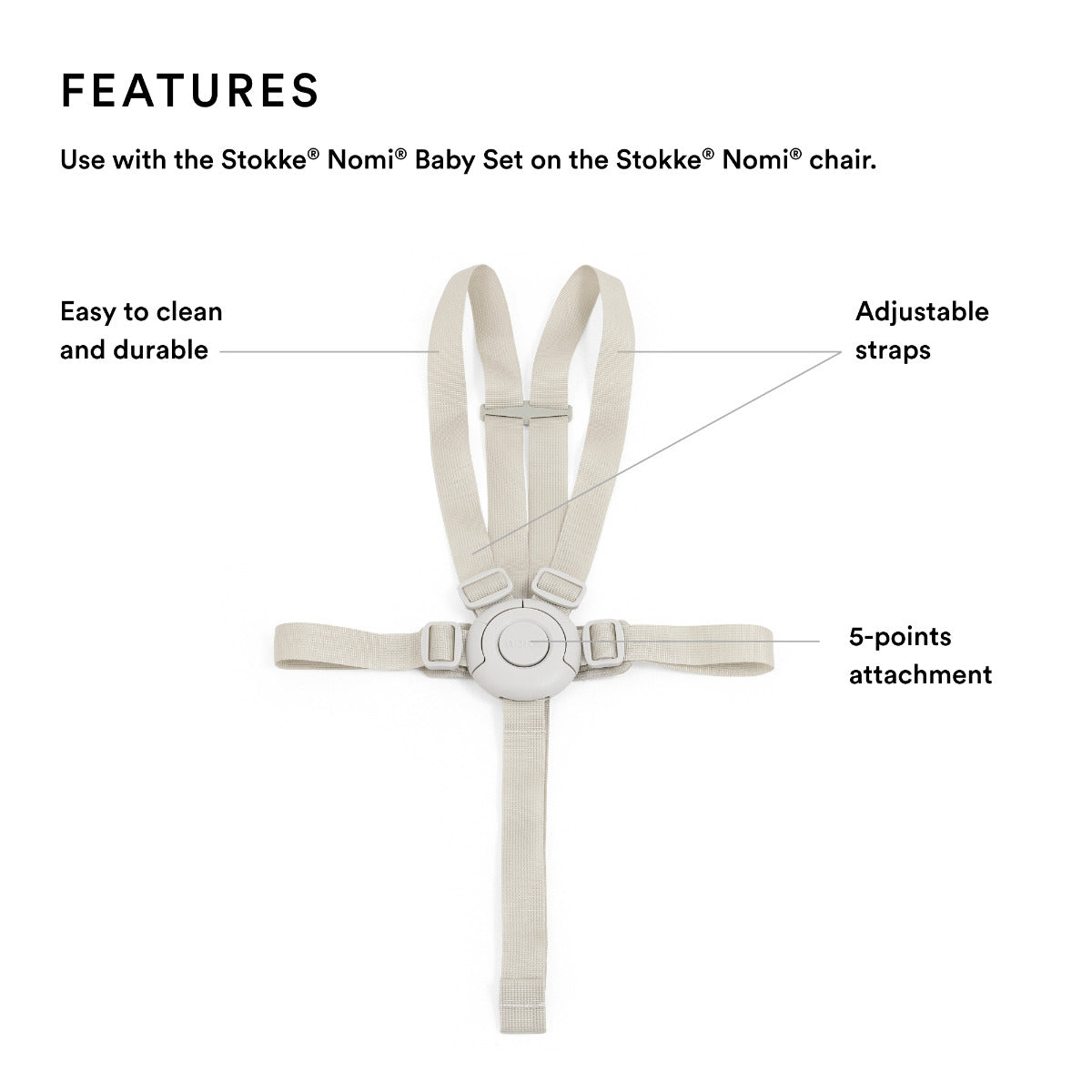 Stokke Nomi Harness Beige Stokke Yallatoys