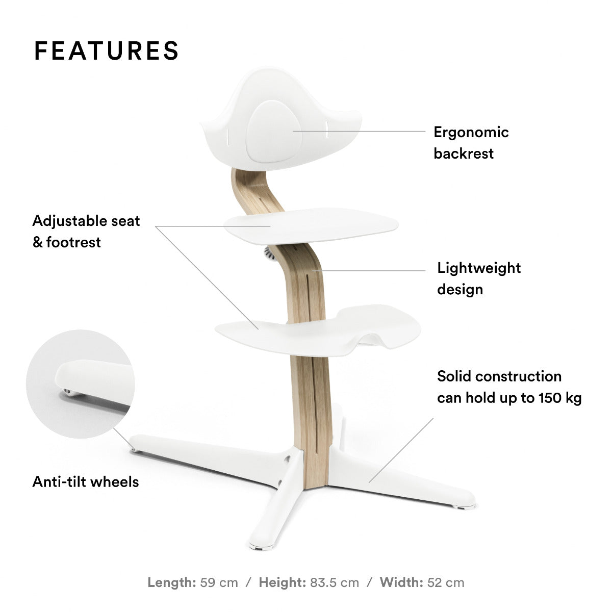 Stokke Nomi Chair White Stokke Yallatoys