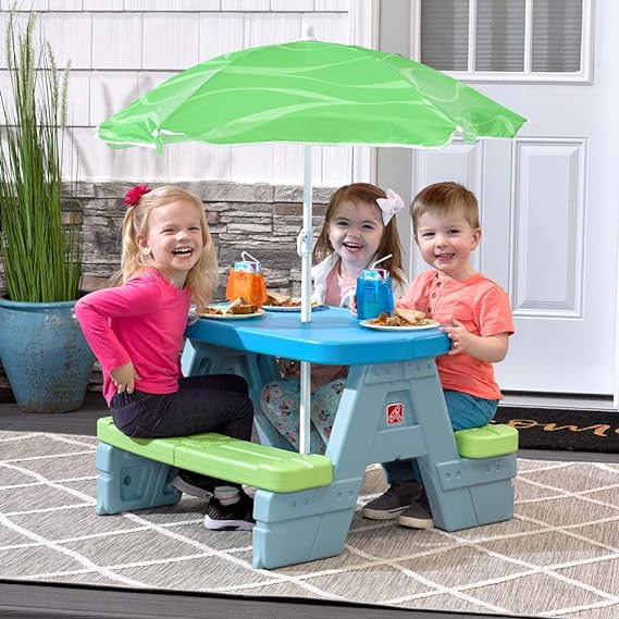 Buy Step 2 Sun and Shade Kids Picnic Table with Removable Umbrella | Yallatoys.com
