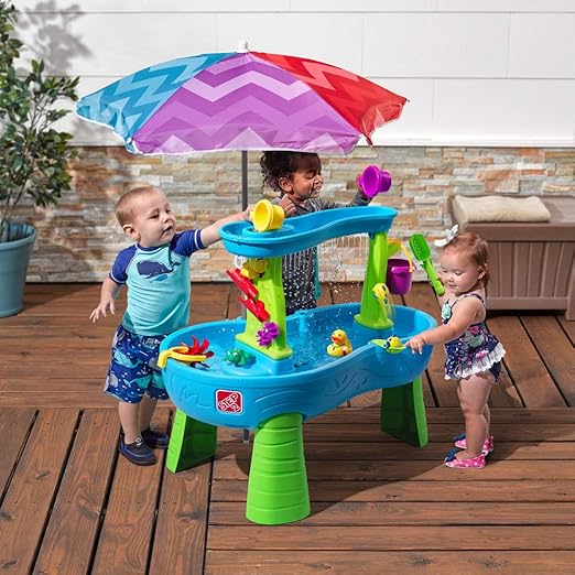 Buy Step2 Rain Showers Splash Pond Water  Table With Umbrella  | Yallatoys.com