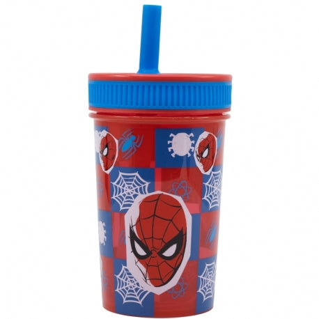 Buy Stor Spiderman Leak Proof Silicone Straw Tumbler 465Ml | Yallatoys.com
